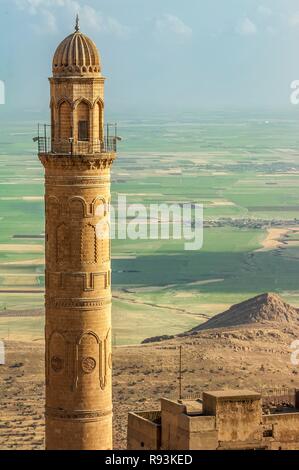 Sehidiye Minarett, Mardin, Anatolien, Türkei Stockfoto