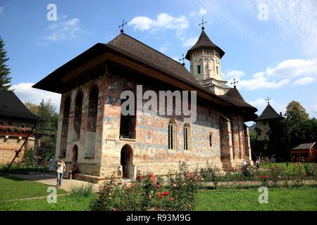 Manastirea Moldovita, Moldovita Kloster, Kirchen von Moldawien, UNESCO-Weltkulturerbe, Rumänien, Europa Stockfoto