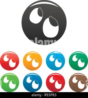 Erdnüsse Icons Set 9 Farbe Vektor isoliert auf Weiss für jedes Design Stock Vektor