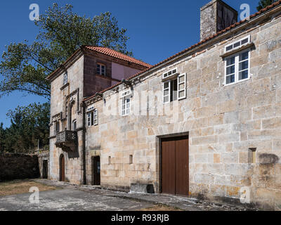 Torres de Allo, Allo Türmen, einer Feudalen Residenz des niederen Adels in Allo, Zas, La Coruna, Galicien, Spanien Stockfoto