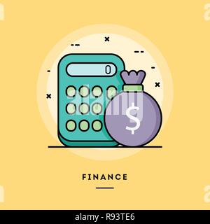 Finanzen, flachen Design eine dünne Linie Banner. Stock Vektor