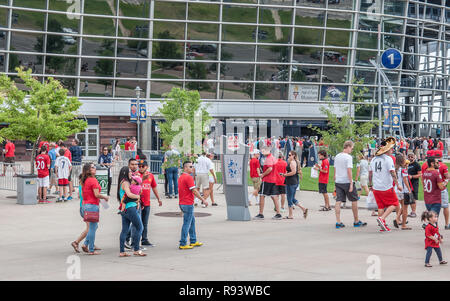 Fotografiert während eines Pokals in Denver, Colorado, wo Manchester united gegen AC Roma spielte. Stockfoto