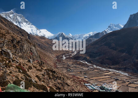 Sie suchen den Chukhung Tal, Everest Region, Nepal Stockfoto
