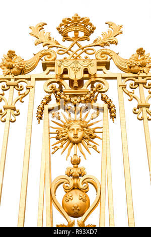 Isolierte Golden Gates auf Schloss Versailles. Frankreich. Stockfoto