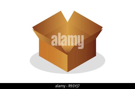 3D-Box Schatten öffnen Stock Vektor