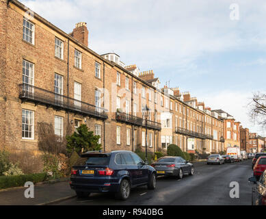 Badewanne Terrasse, denkmalgeschützte georgianische Stadthäuser in Tynemouth, North East England, Großbritannien Stockfoto