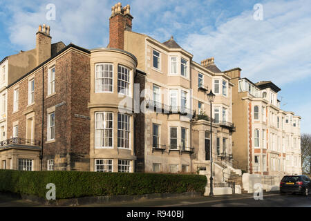 Collingwood Terrasse, eine Reihe von Stadthäusern, Tynemouth, North East England, Großbritannien Stockfoto