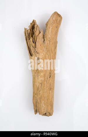 Alte Stücke Holz auf dem weißen Hintergrund Stockfoto