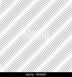Diagonale nahtlose Muster. Moderne, elegante Textur. Regelmäßig wiederkehrende geometrische Verzierung mit gewellten Zick-Zack-Linien. Vektor Zusammenfassung Hintergrund Stock Vektor