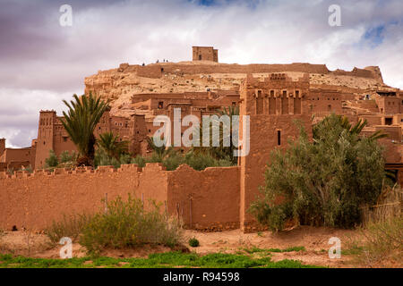 Marokko, Ouarzazate, Ksar Ait-Ben-Haddou, alten Kasbah, UNESCO Weltkulturerbe Stockfoto