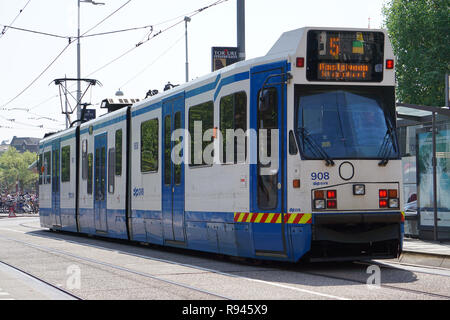 Der Vertrag von Amsterdam mit der Straßenbahn Stockfoto