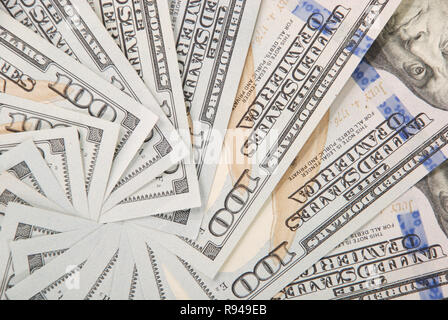 Mandala Kaleidoskop von Geld. Abstrakte Geld Hintergrund raster Muster wiederholen Mandala Kreis. Stockfoto