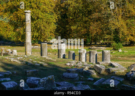 Archäologische Funde in der Agora von alten Thasos, Insel Thassos, Griechenland Stockfoto