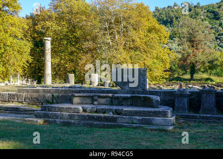 Archäologische Funde in der Agora von alten Thasos, Insel Thassos, Griechenland Stockfoto