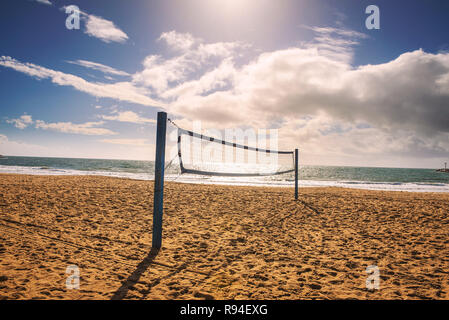 Beach Volleyball net auf der Corona Del Mar State Beach in der Nähe von Los Angeles Stockfoto