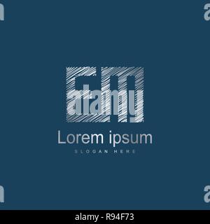Initial EM Logo Vorlage Vektor Design Stock Vektor
