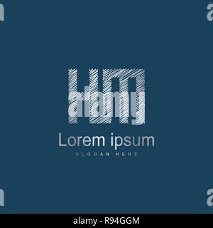 Initial HM-Logo Vorlage Vektor Design Stock Vektor