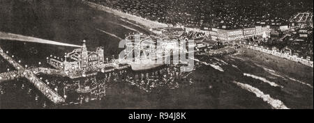 Venice Beach bei Nacht, Los Angeles, Kalifornien, Vereinigte Staaten von Amerika, C. 1915. Von wunderbaren Kalifornien, veröffentlicht 1915. Stockfoto