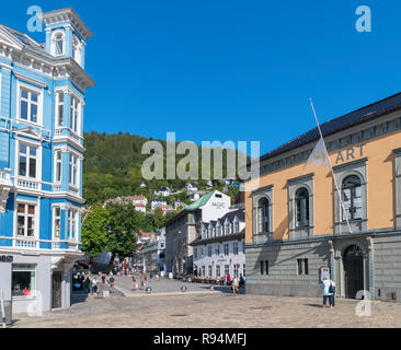 Vågsallmenningen im Stadtzentrum, Bergen, Norwegen Stockfoto