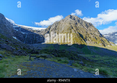 Homer Tunnel Parkplatz, der Straße zum Milford Sound, Fiordland, Southland, Neuseeland Stockfoto