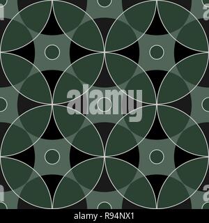 Nahtlose quadratischen Muster von geometrischen abstrakten Ornamenten Marine Blue Shades Stock Vektor