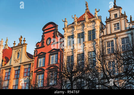 Dlugi Targ lange Market Street und Goldene Haus Danzig Polen Stockfoto