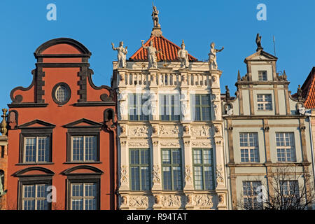 Dlugi Targ lange Market Street und Goldene Haus Danzig Polen Stockfoto