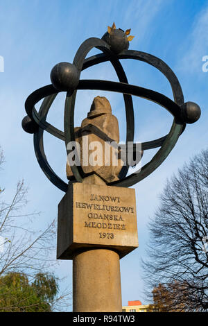 Jana Heweliusza Johannes Hevelius Monument, Danzig, Polen Stockfoto