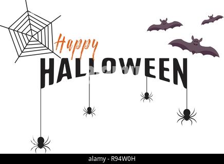 Vektor Halloween Hintergrund weiß und schwarz mit Spinnen Hand gezeichnet. Vektor, Abbildung 10. Stock Vektor