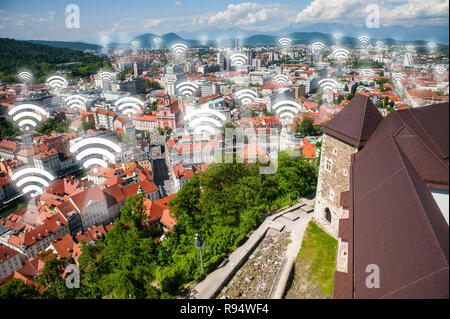 Wi-fi Punkte Konzept Stockfoto