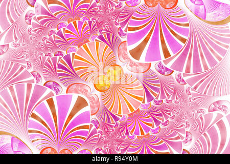 Bunte symmetrische Fraktale Blume. Elegante und feine Digital erzeugten fraktale Muster für Kunstprojekte. Stockfoto