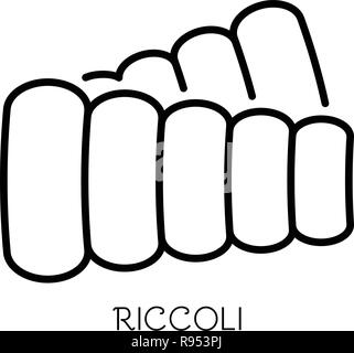 Riccoli pasta Symbol, outline Style Stock Vektor