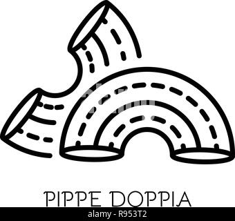 Pippe doppia Symbol, outline Style Stock Vektor