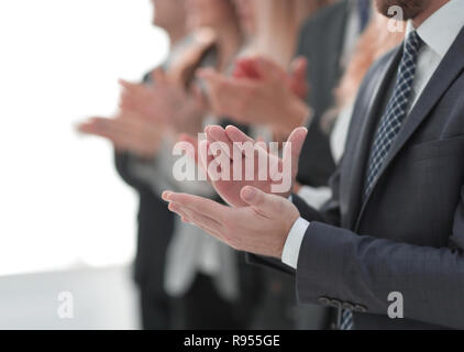 Verschwommenes Bild von Business Team applaudieren Stockfoto