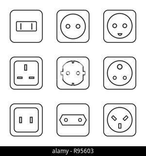Steckdose Typ. Buchse Symbol Stock Vektor