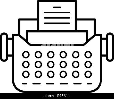 Alte Schreibmaschine Symbol, outline Style Stock Vektor