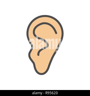 Vector Illustration, flache Bauform ohr Symbol Stock Vektor
