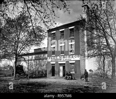 Außenansicht des Slave Pens Preis, Birke und Co.  Alexandria, VA.  Foto von Captain Andrew J. Russell.  Aus der Kollektion von Mathew Brady. Stockfoto