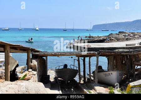 Es Calo natürlichen Hafen, Es Calo, Formentera, Balearen, Spanien Stockfoto