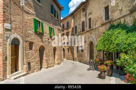 Montepulciano, berühmten mittelalterlichen Stadt in der Provinz Siena. Toskana, Italien. Stockfoto