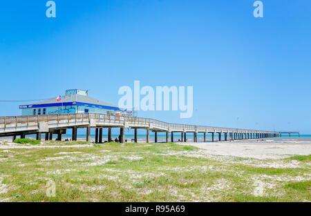 Tierpfleger Bait Shop ist auf dem Bild Horace Caldwell Pier, 23.08.2018, Port Aransas, Texas. Stockfoto