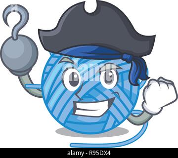 Pirate Wolle Ball in einer Form Cartoon Stock Vektor