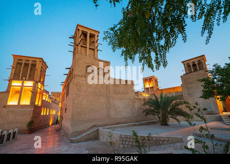 Original historischen Al Fahidi Bezirk in Dubai, Vereinigte Arabische Emirate Stockfoto