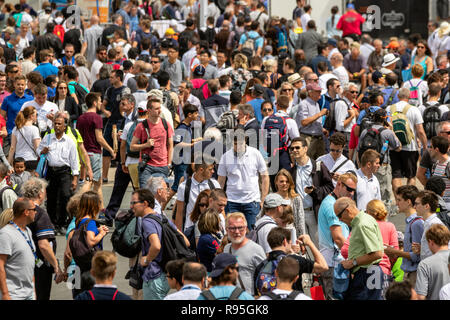 PARIS, Frankreich, 23.Juni, 2017: Besucherandrang auf der Paris Air Show 2017. Stockfoto