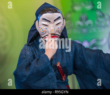 ANDONG, SÜDKOREA - Okt 01: Schauspieler, die die traditionelle koreanische Maskdance in Andong Südkorea am 01. Oktober 2018, die Maskdance festival Er Stockfoto