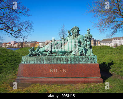 Kopenhagen, Dänemark - 11 April 2016: Nil Gott Statue (die Nachbildung des Vatikanischen Skulptur) Stockfoto