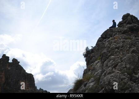 Ruta de Los Cahorros weg auf die Berge der Sierra Nevada, Sierra Nevada, Andalusien, Spanien Stockfoto