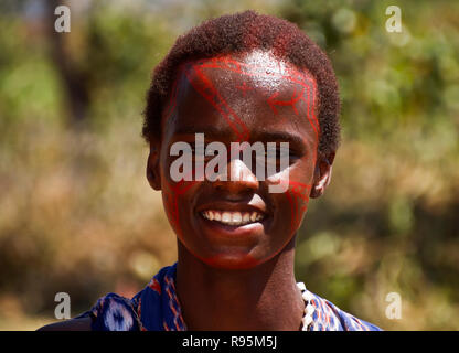 Eine Gruppe von Massai zogen in den Ruaha National Park östliche Grenze, in den 70er Jahren die Beschränkungen von Julius Nyere des Njaama zu entkommen Stockfoto