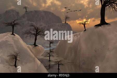 Eine sterbende leblosen Planeten Stockfoto