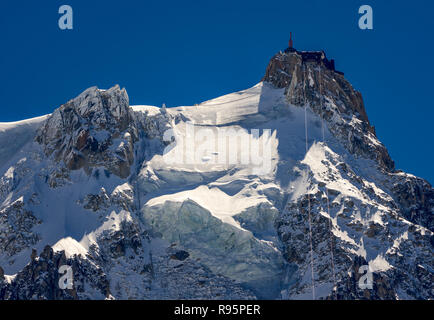 Aiguille du Midi. Mont Blanc, Chamonix, Haute-Savoie, Alpen, Frankreich Stockfoto